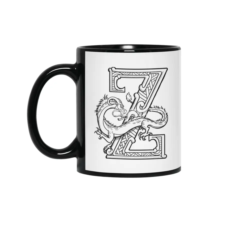 Z Dragon Alphabet Siyah Kupa