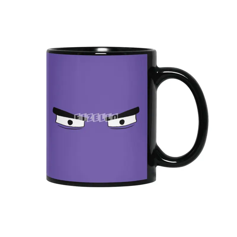 Cartoon Eyes - Grouchy Face Siyah Kupa