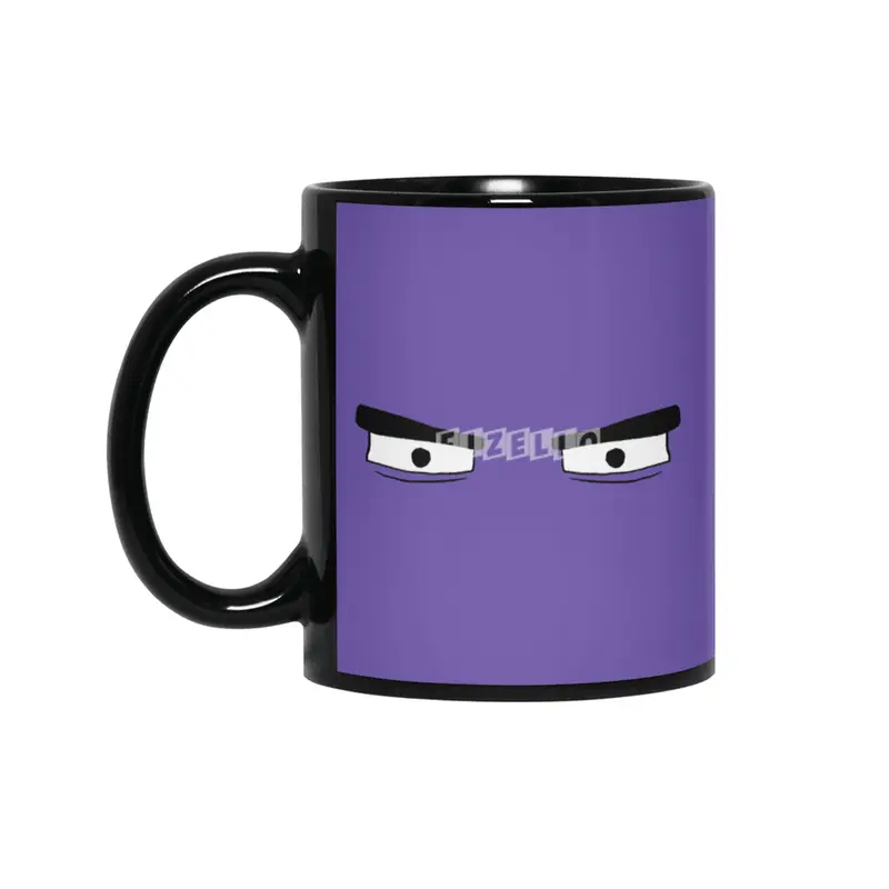 Cartoon Eyes - Grouchy Face Siyah Kupa