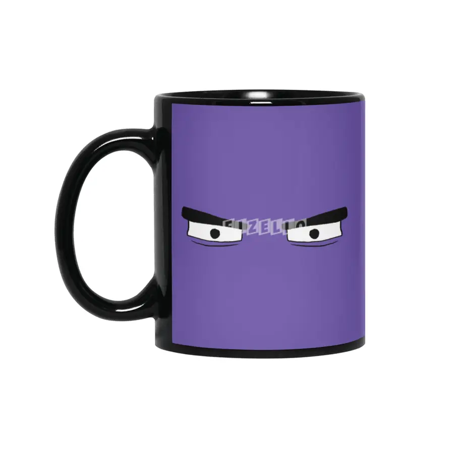 Cartoon Eyes - Grouchy Face Siyah Kupa