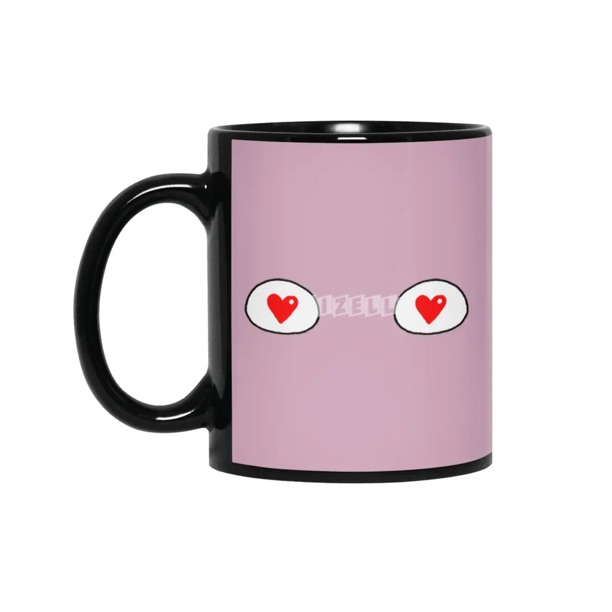 Cartoon Eyes - Hearts Siyah Kupa