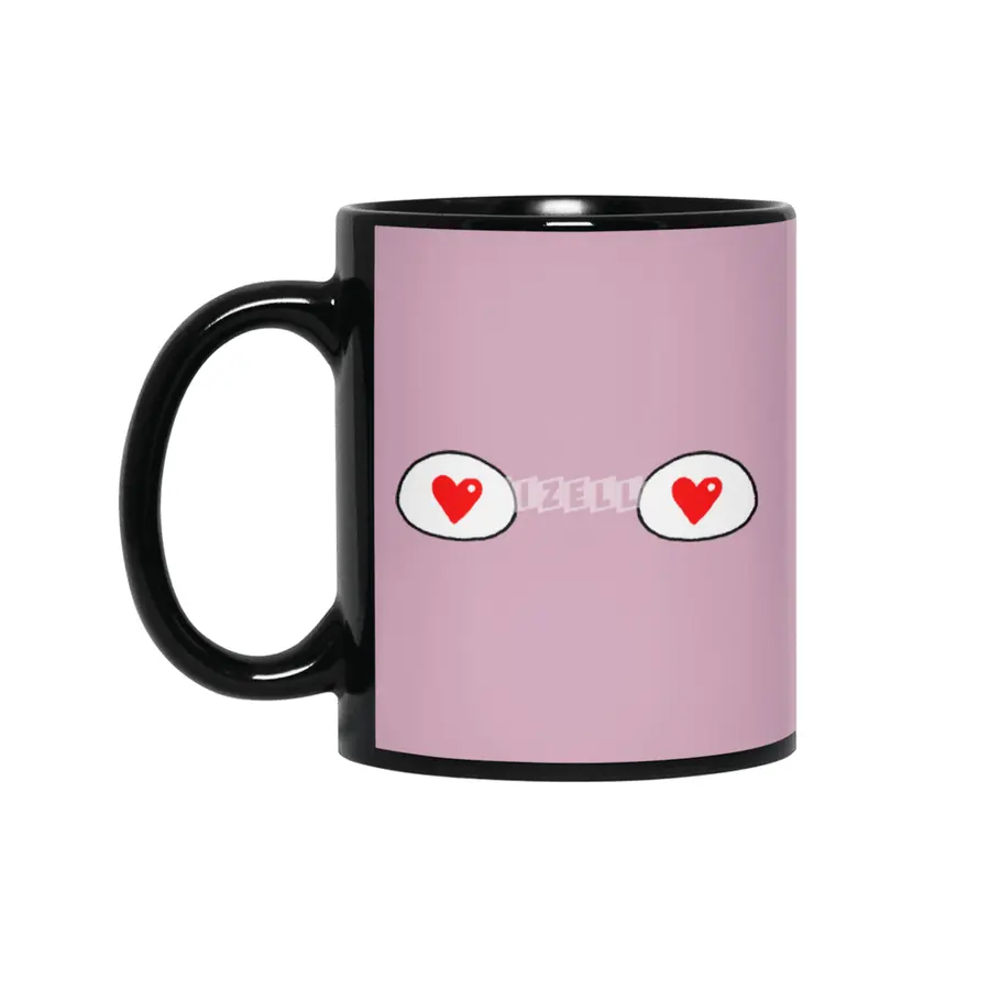 Cartoon Eyes - Hearts Siyah Kupa