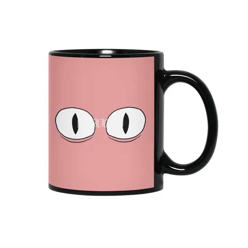 Cartoon Eyes - Surprised Face Siyah Kupa