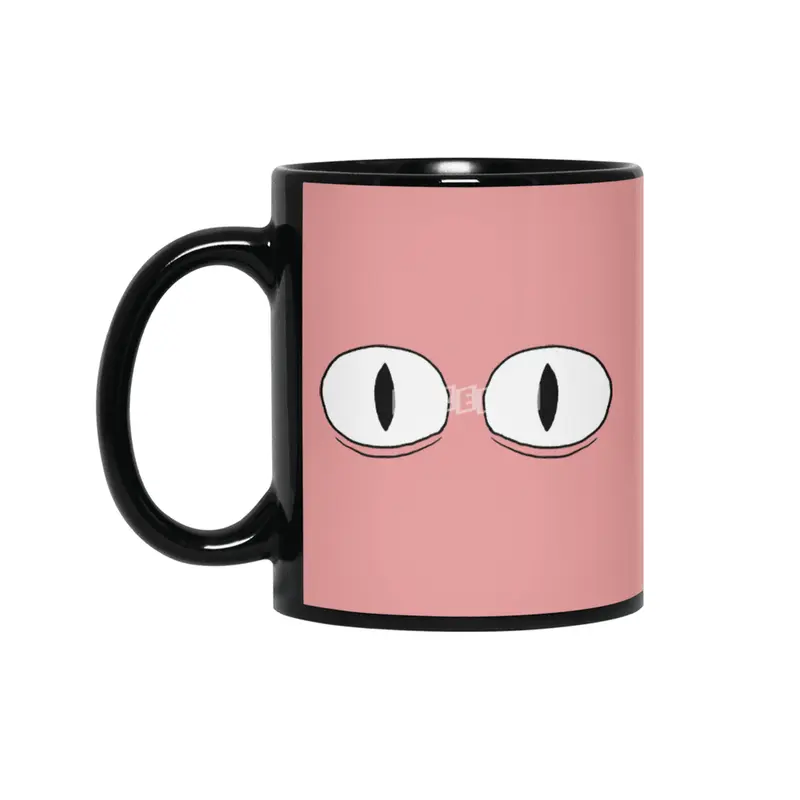 Cartoon Eyes - Surprised Face Siyah Kupa