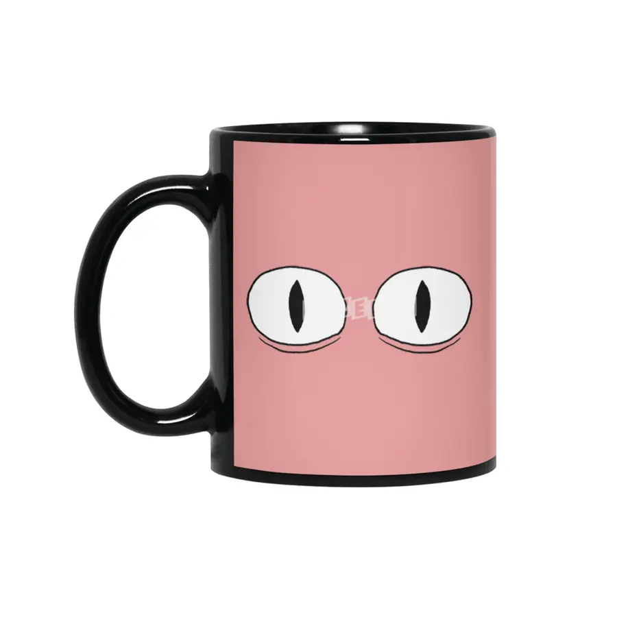 Cartoon Eyes - Surprised Face Siyah Kupa