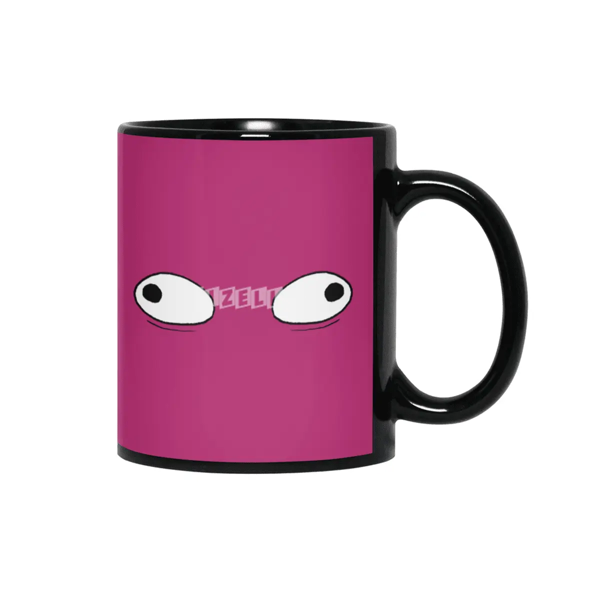 Cartoon Eyes - Wonky Face Siyah Kupa