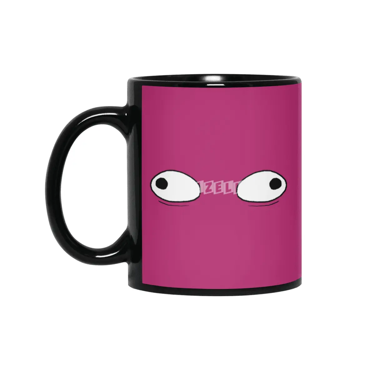 Cartoon Eyes - Wonky Face Siyah Kupa