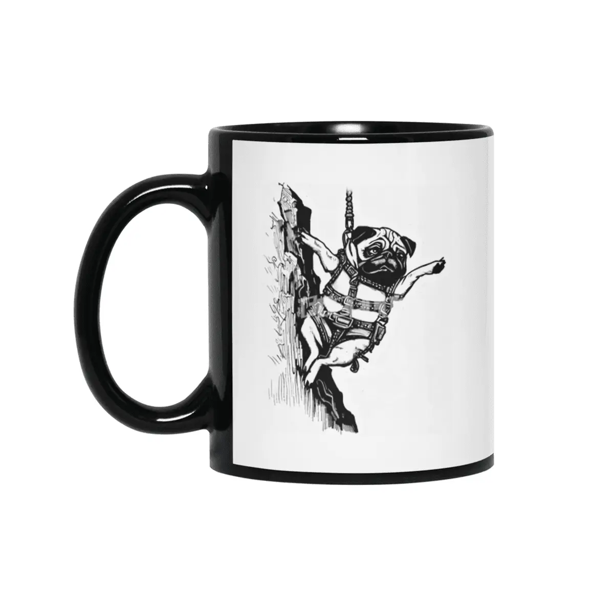 Get to the Chopper - Pug Action Hero Siyah Kupa