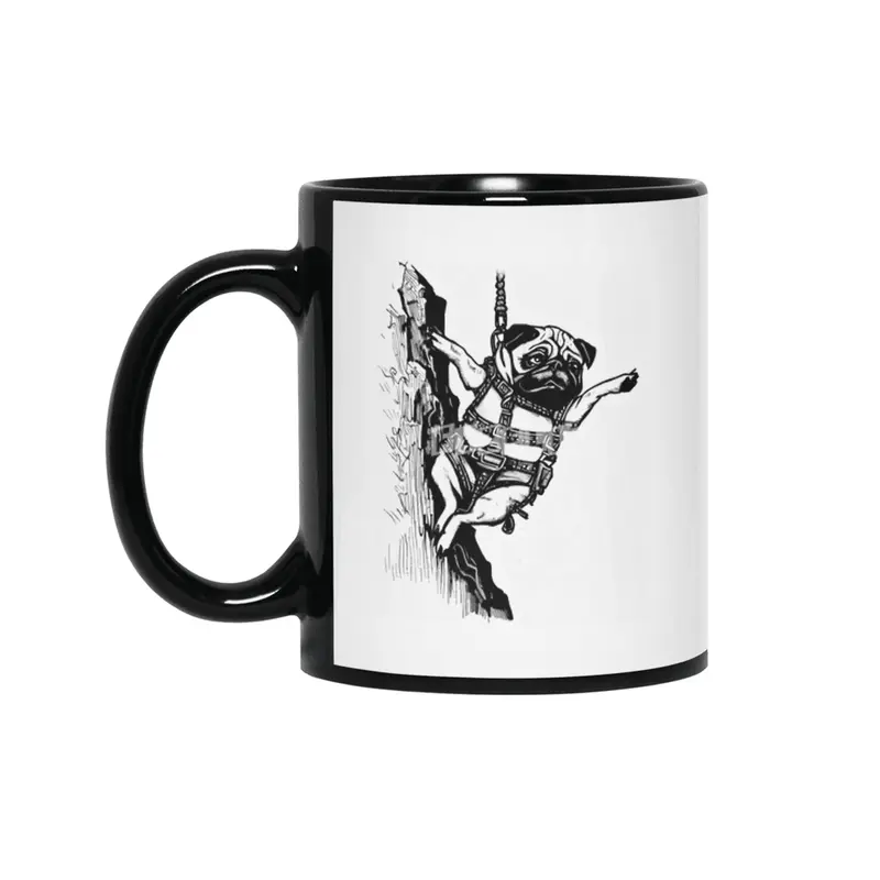 Get to the Chopper - Pug Action Hero Siyah Kupa