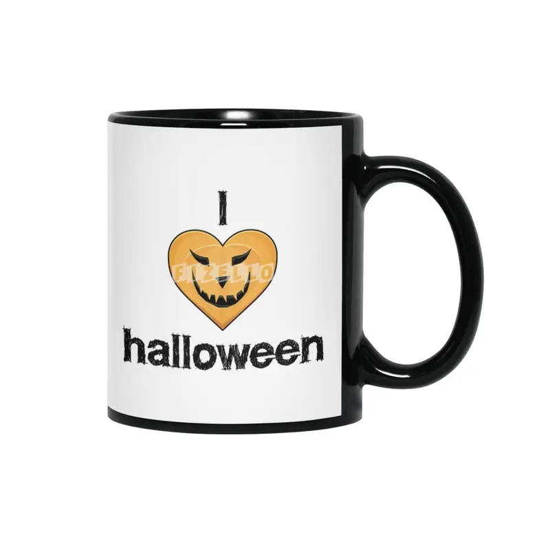 I Love Halloween Siyah Kupa