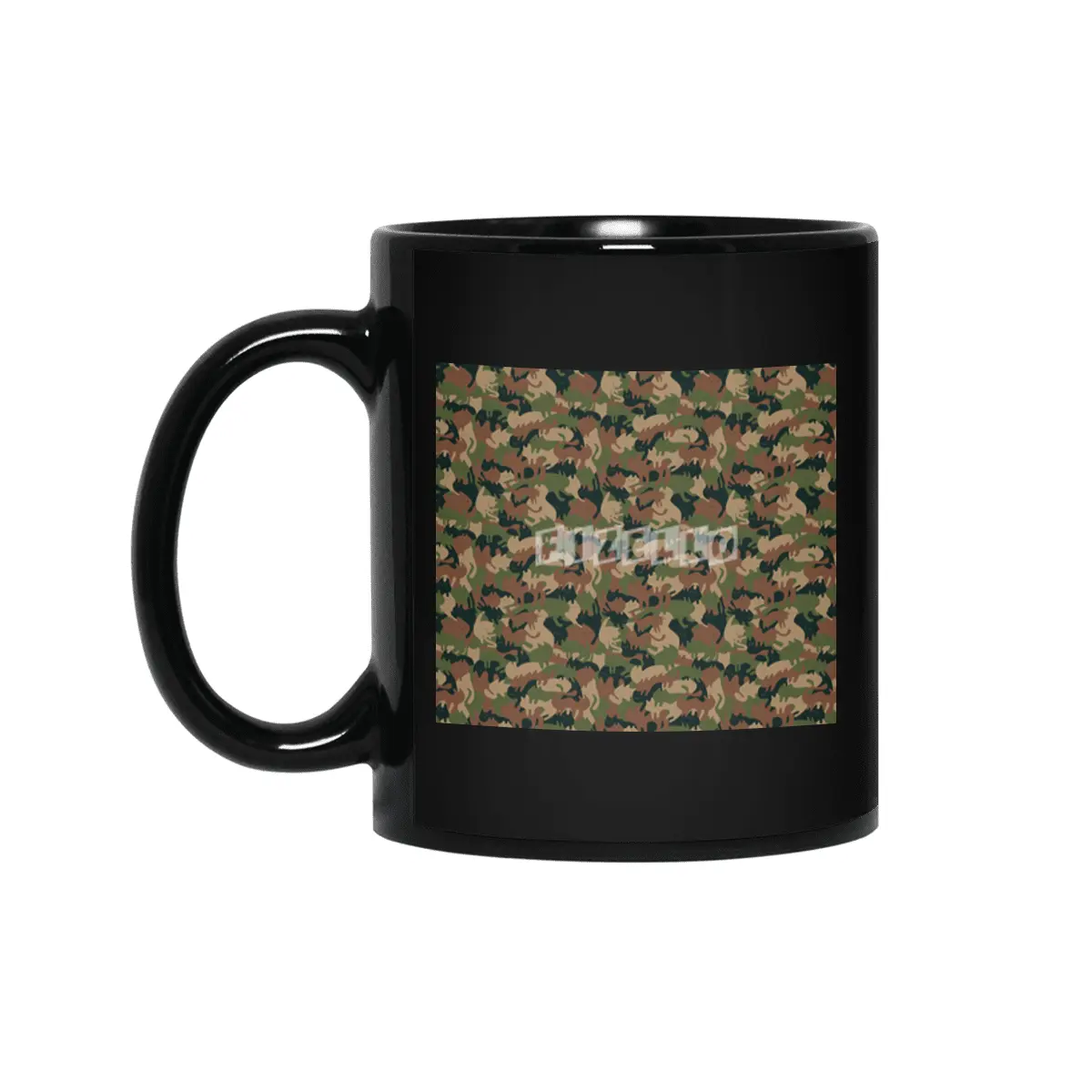 CATmouflage® - Jungle Army Camo Pattern for Cat Lovers Siyah Kupa