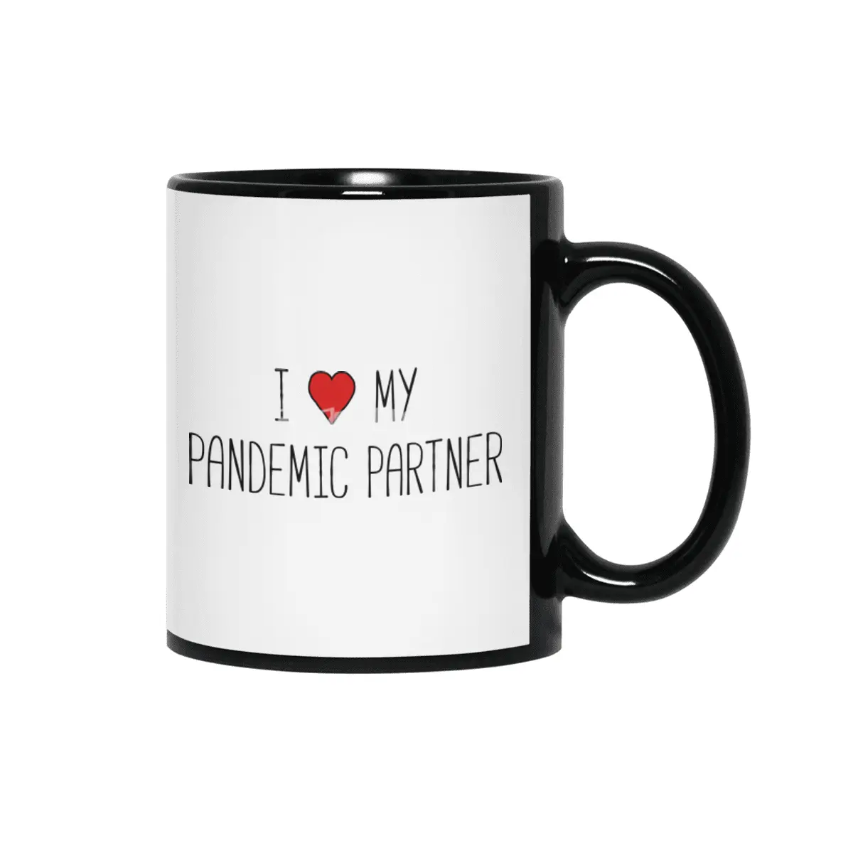 I Love My Pandemic Partner Siyah Kupa