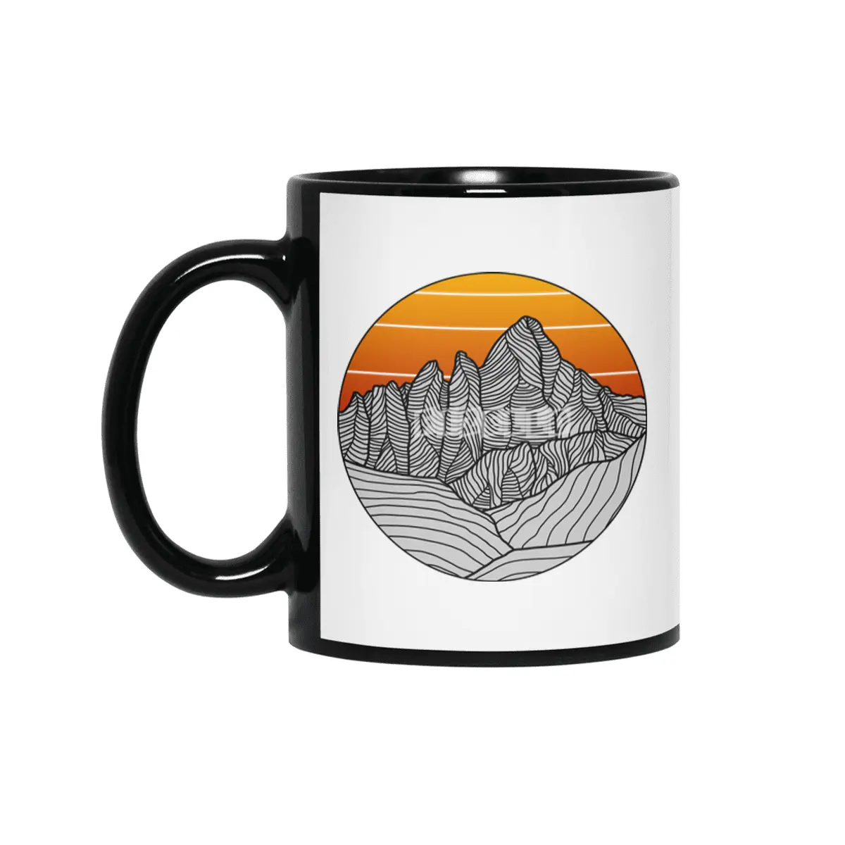 Mountain Sunset/Sky Siyah Kupa