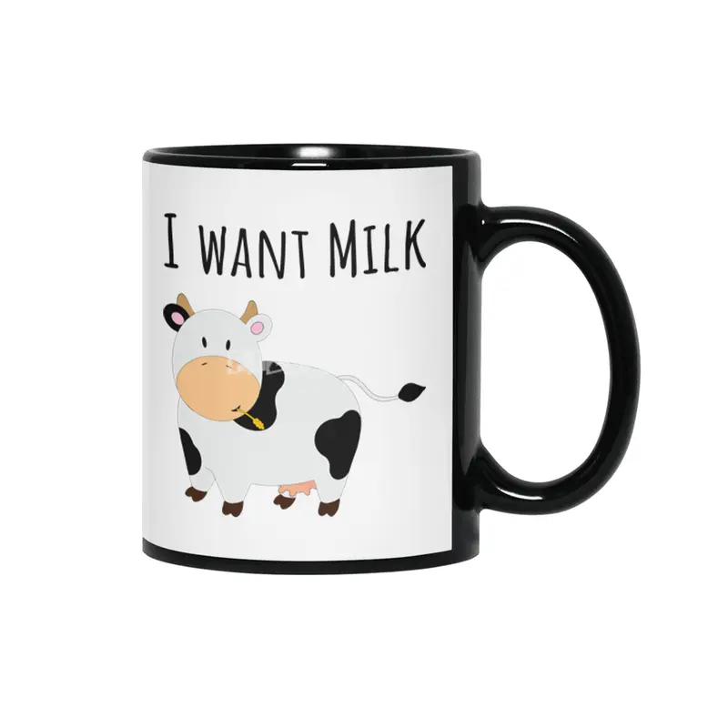 I Want Milk Siyah Kupa