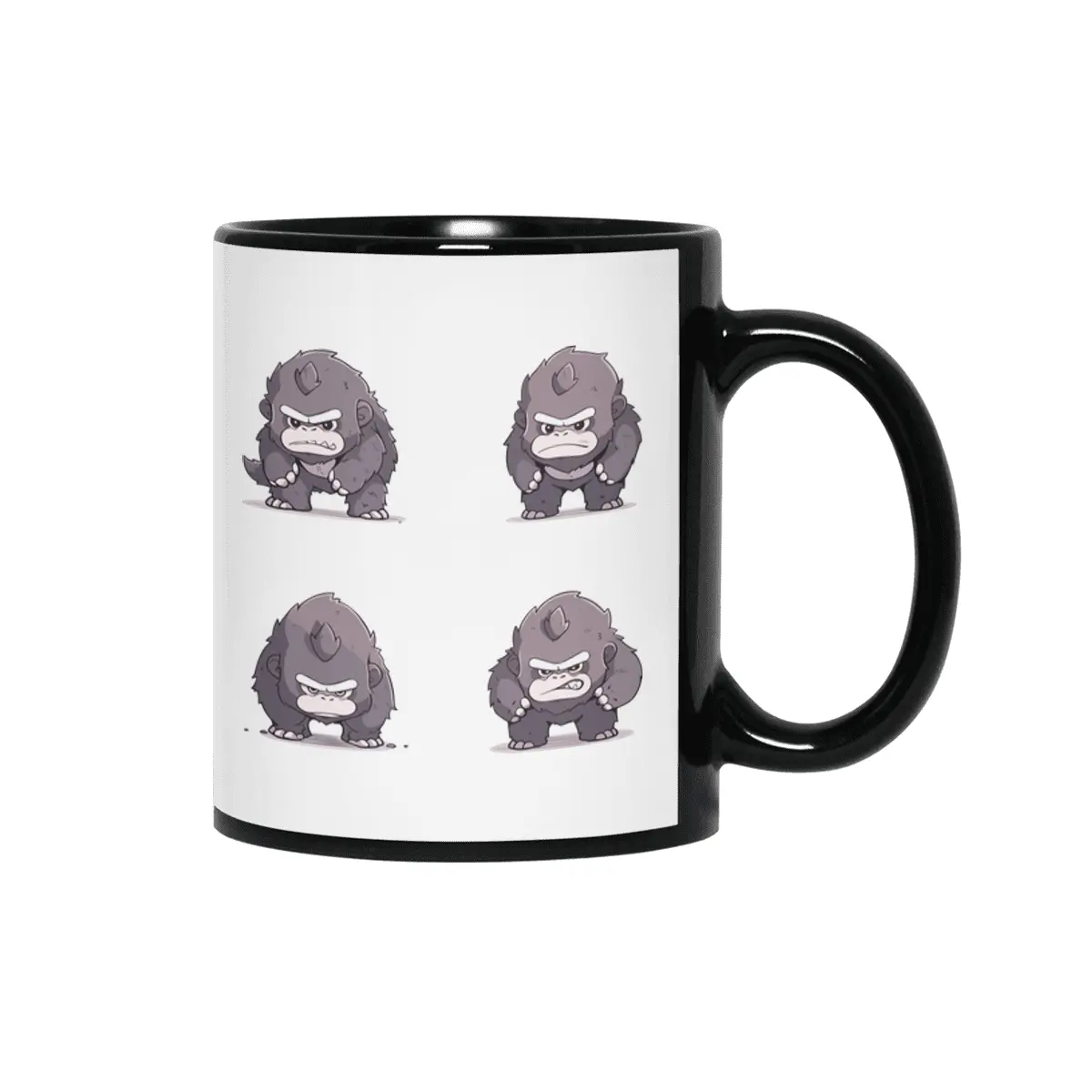 Cute Angry Gorilla Siyah Kupa