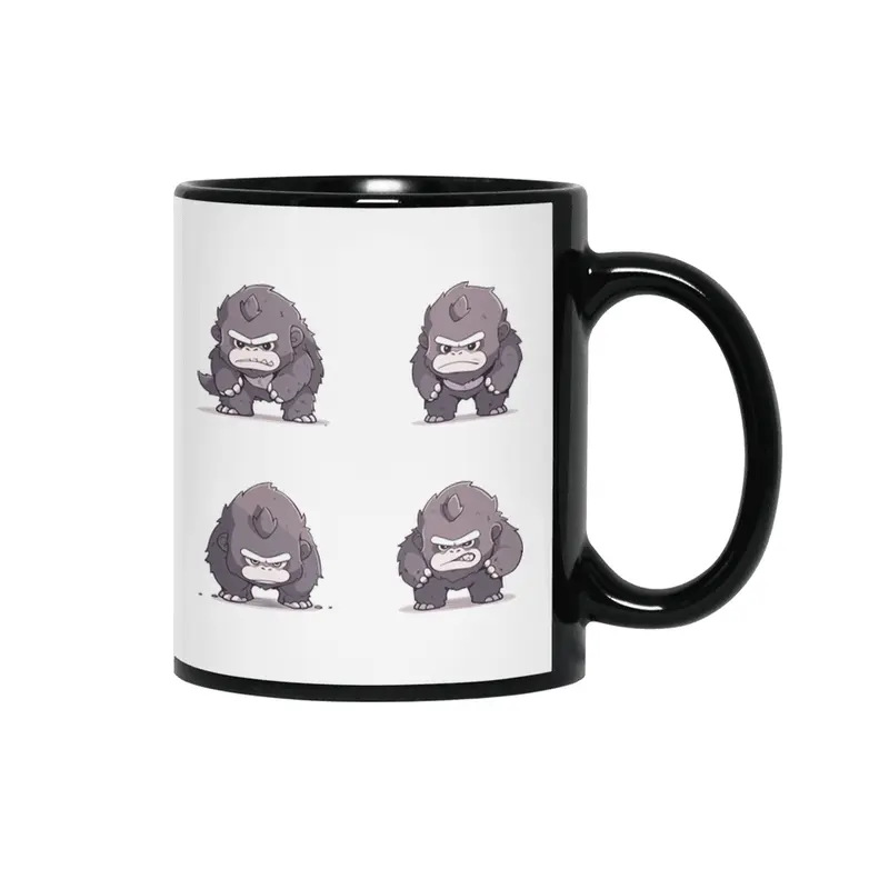 Cute Angry Gorilla Siyah Kupa