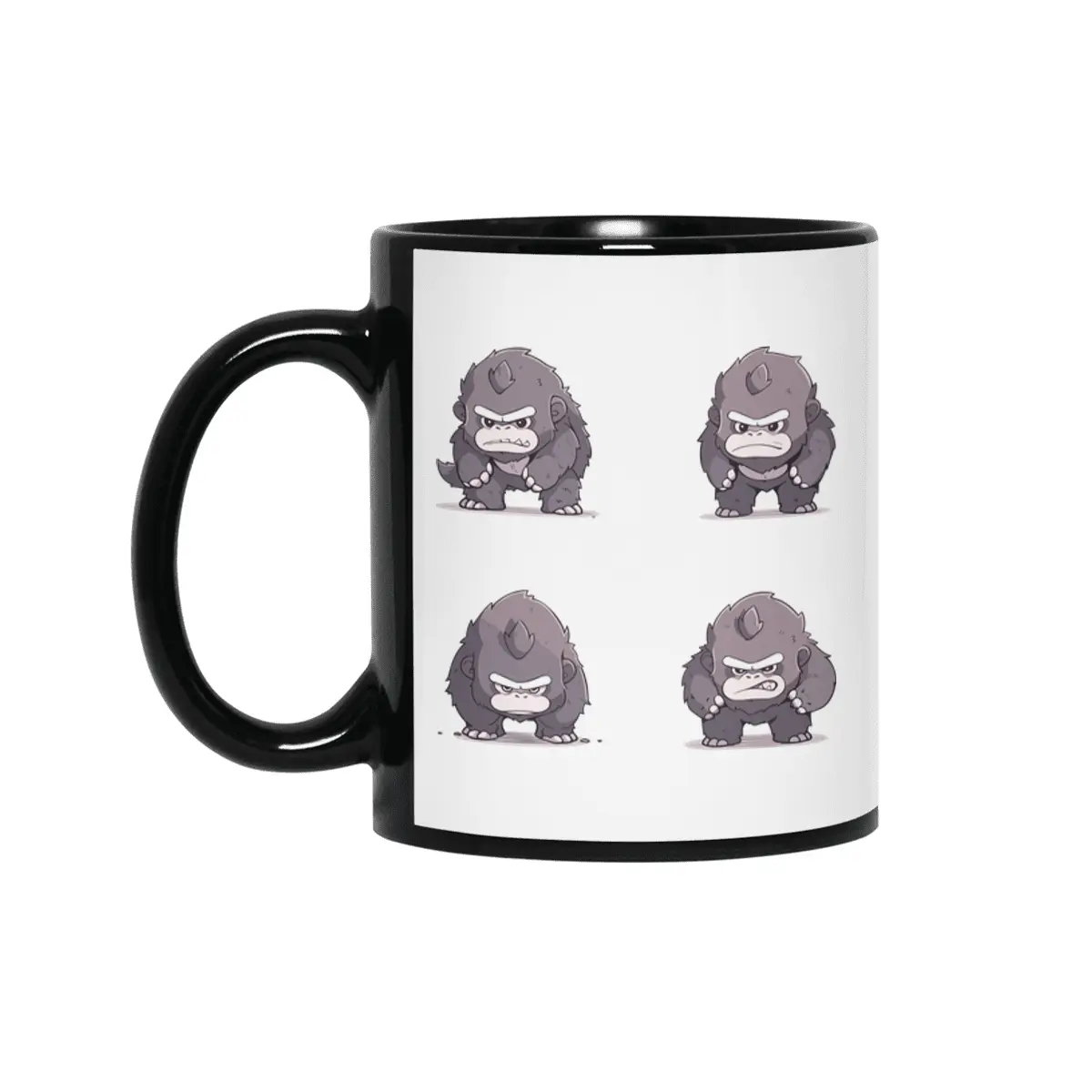 Cute Angry Gorilla Siyah Kupa