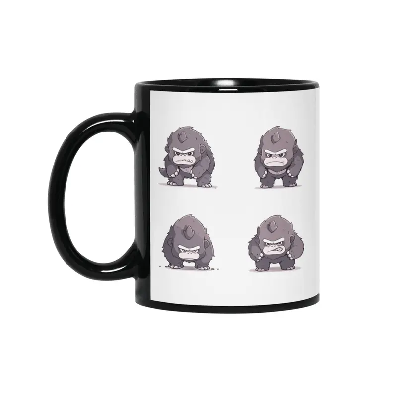 Cute Angry Gorilla Siyah Kupa