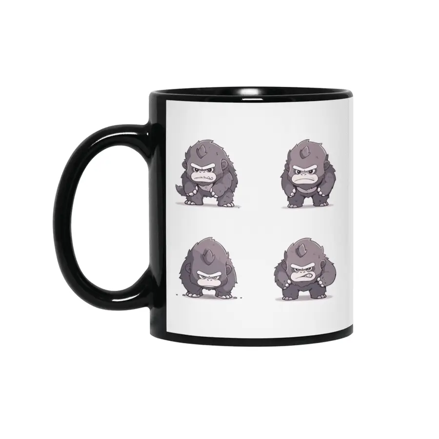 Cute Angry Gorilla Siyah Kupa