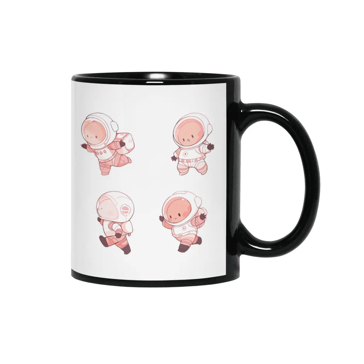 Cute Astronaut Siyah Kupa