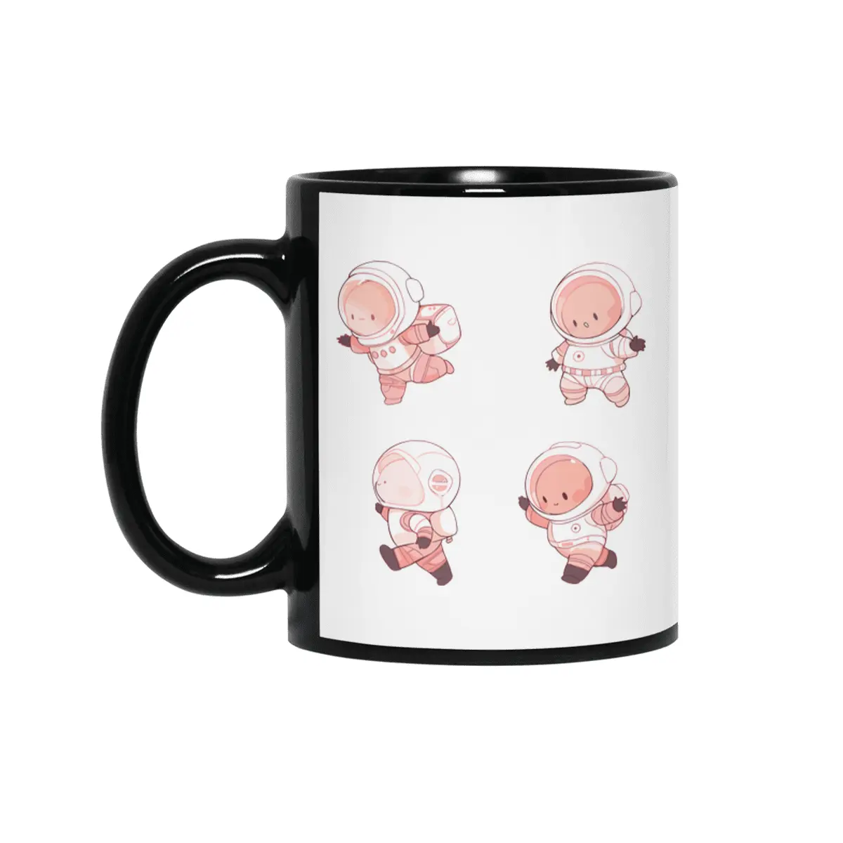 Cute Astronaut Siyah Kupa