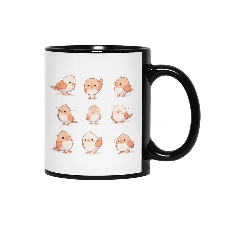 Cute Bird Siyah Kupa
