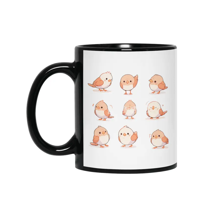 Cute Bird Siyah Kupa