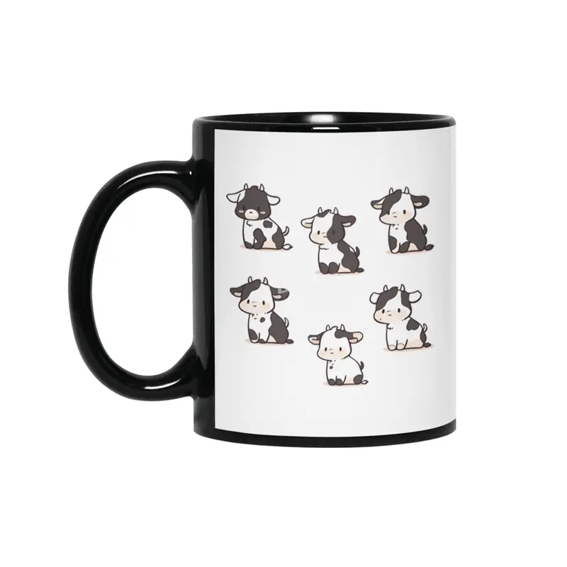 Cute Cows Siyah Kupa