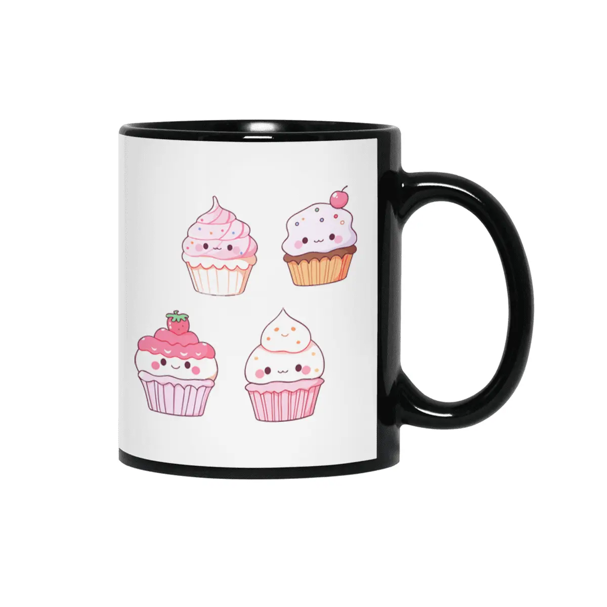 Cute Cupcake Siyah Kupa
