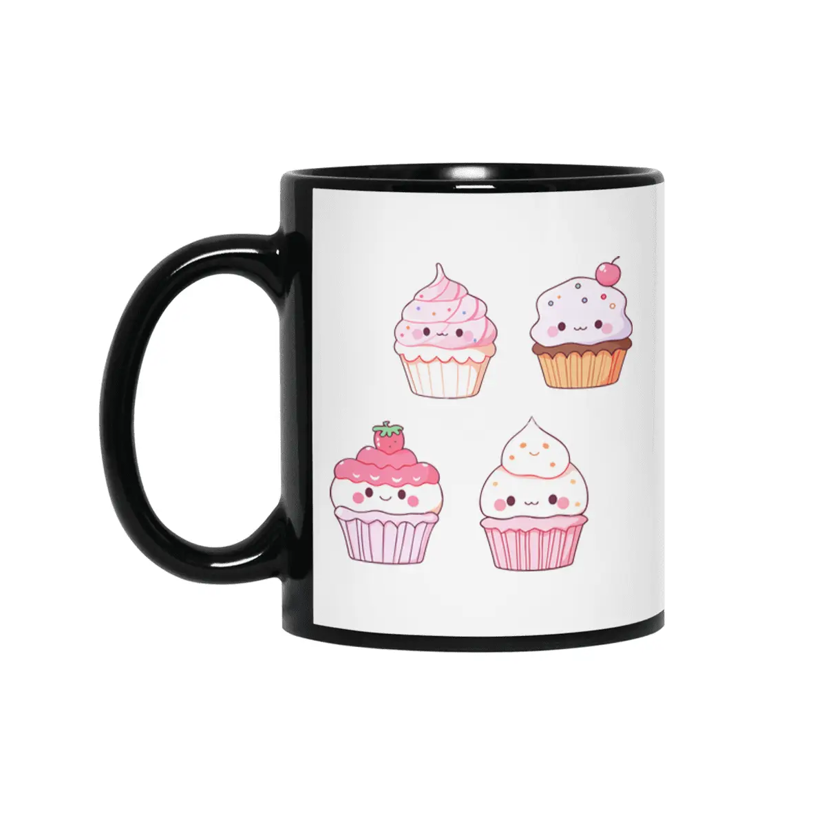Cute Cupcake Siyah Kupa