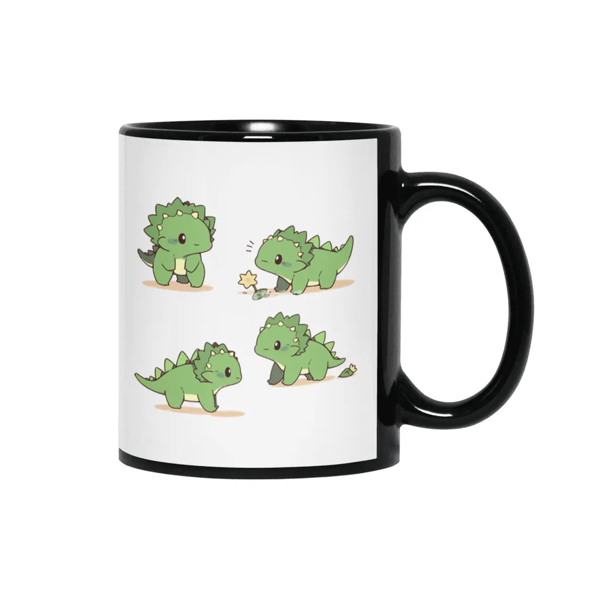 Cute Dinosaurs Siyah Kupa