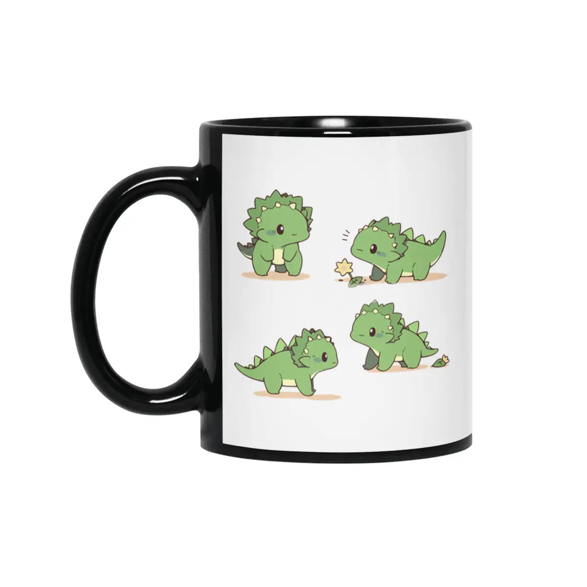 Cute Dinosaurs Siyah Kupa