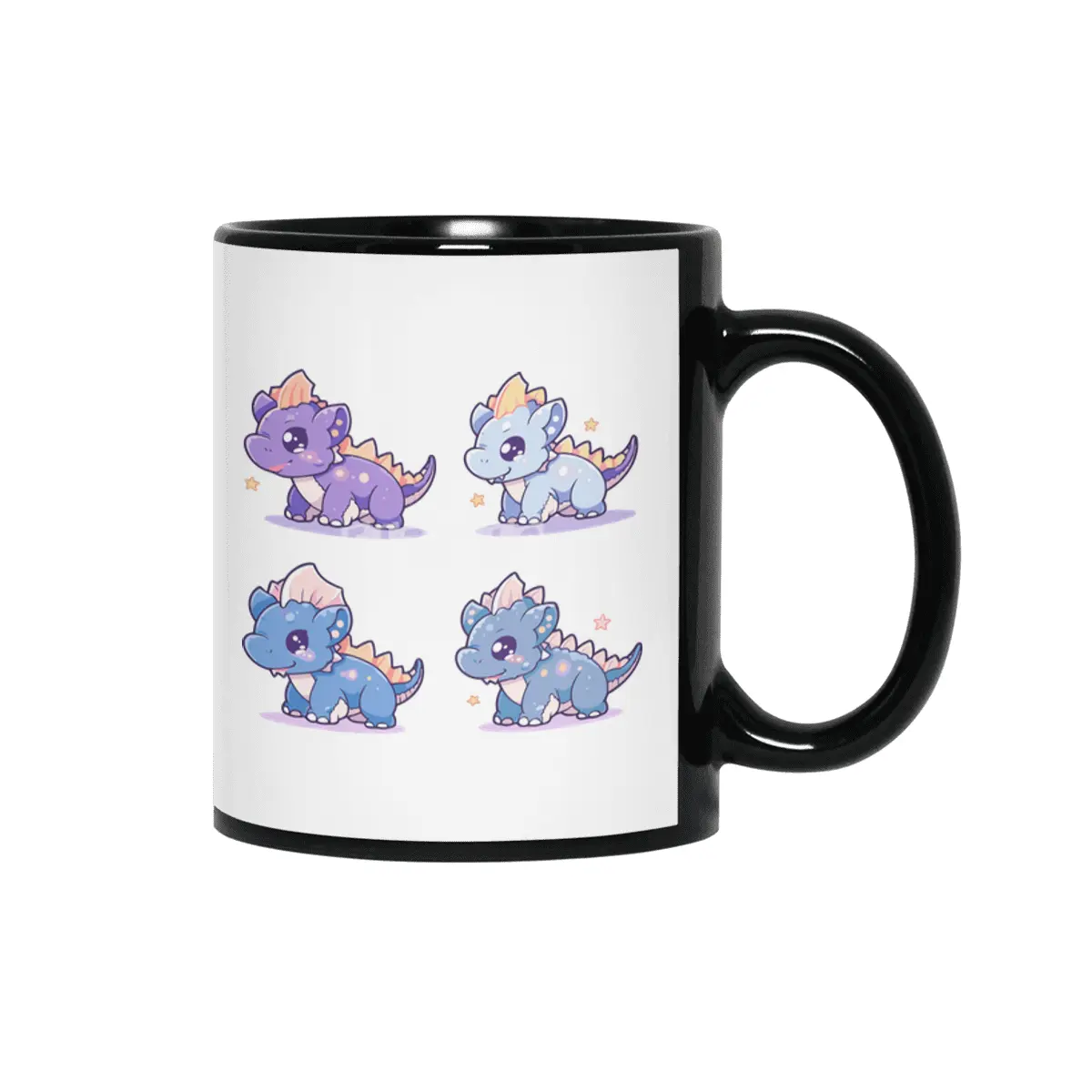 Cute Dinosaurs Siyah Kupa