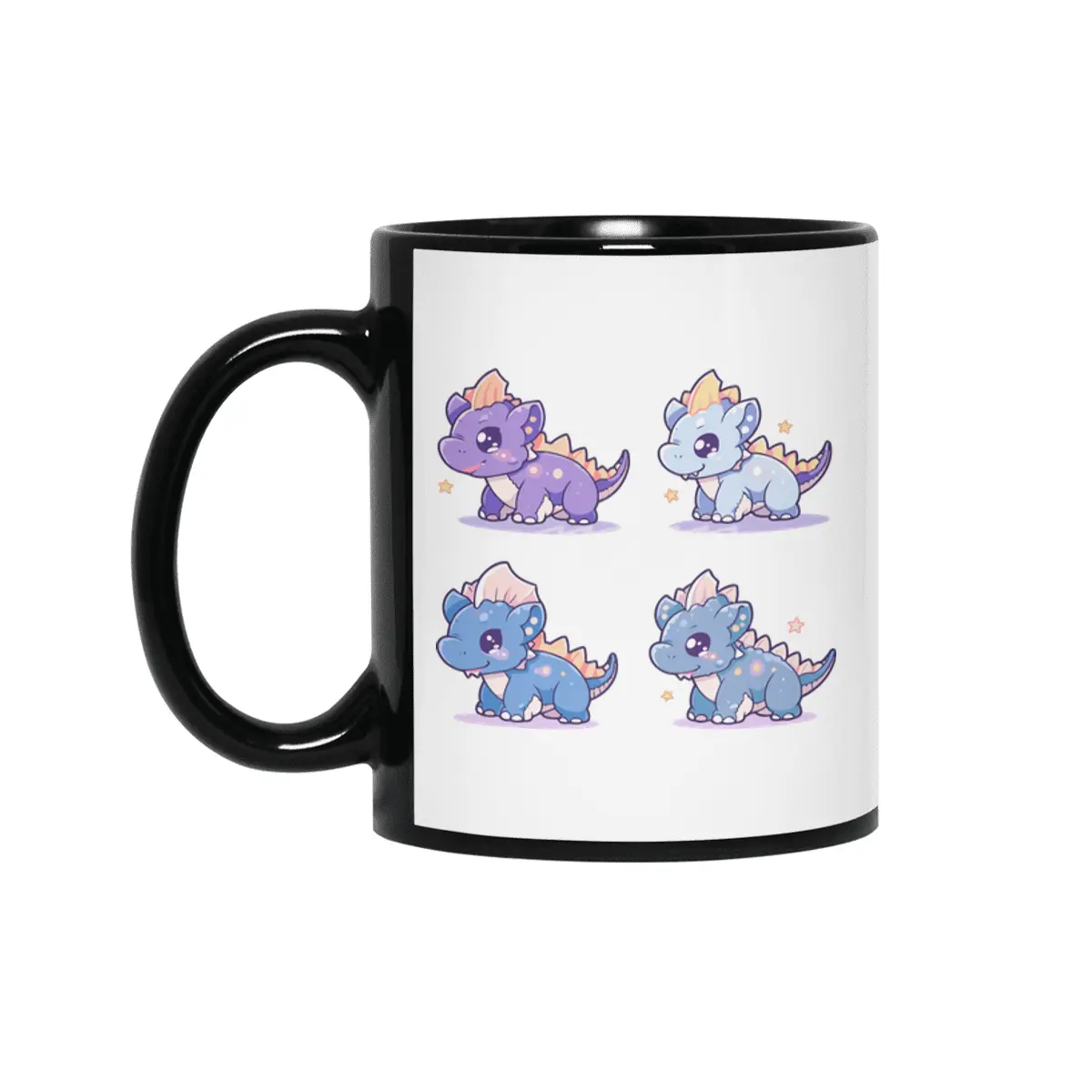 Cute Dinosaurs Siyah Kupa
