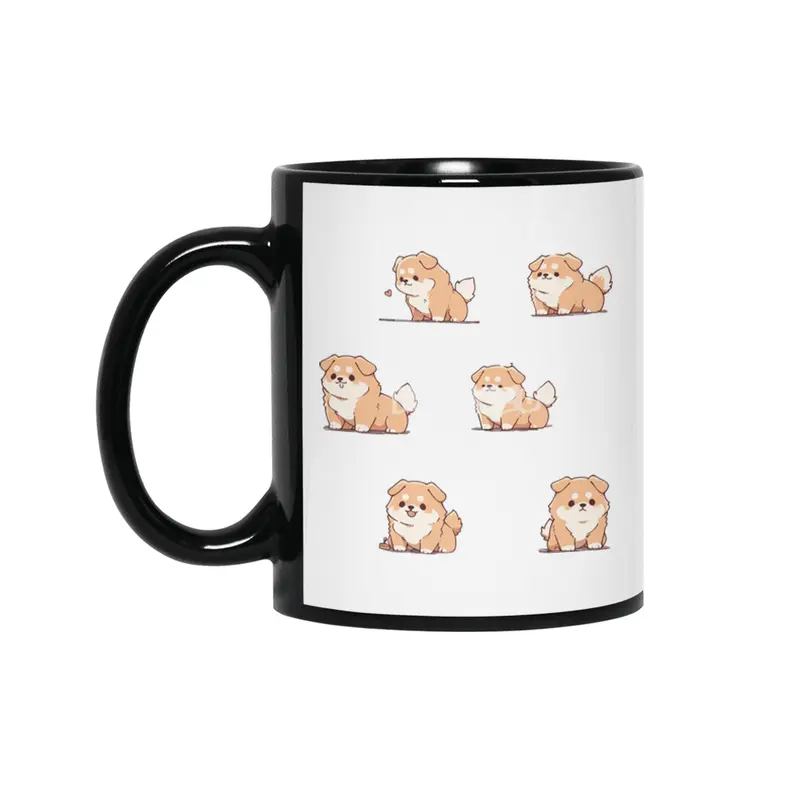 Cute Dog Siyah Kupa