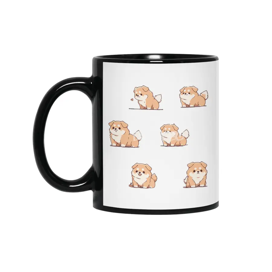 Cute Dog Siyah Kupa