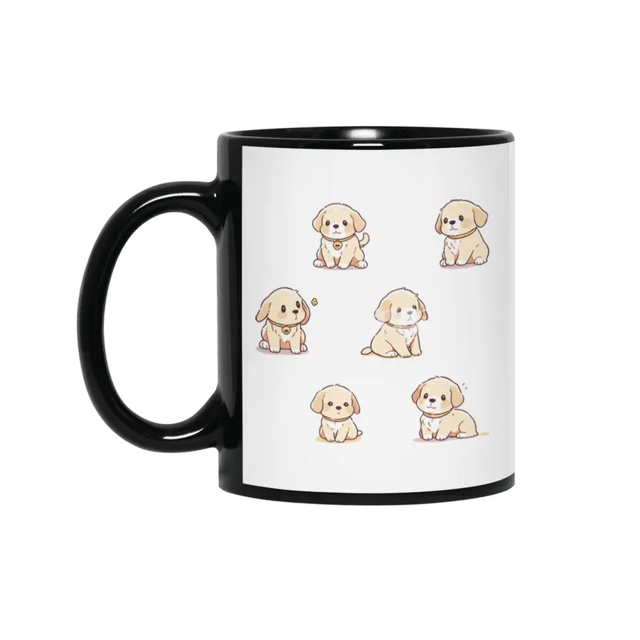 Cute Dog Siyah Kupa