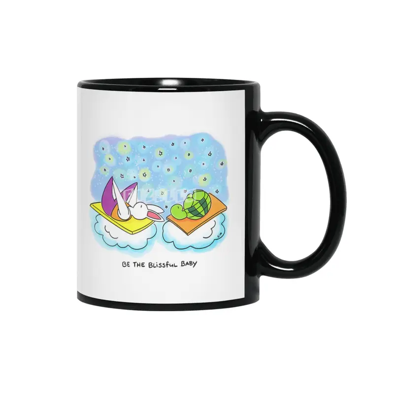 Bunny Daze Yoga - Be the blissful baby Siyah Kupa