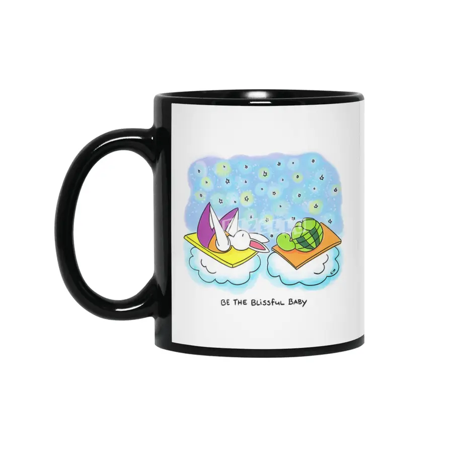 Bunny Daze Yoga - Be the blissful baby Siyah Kupa