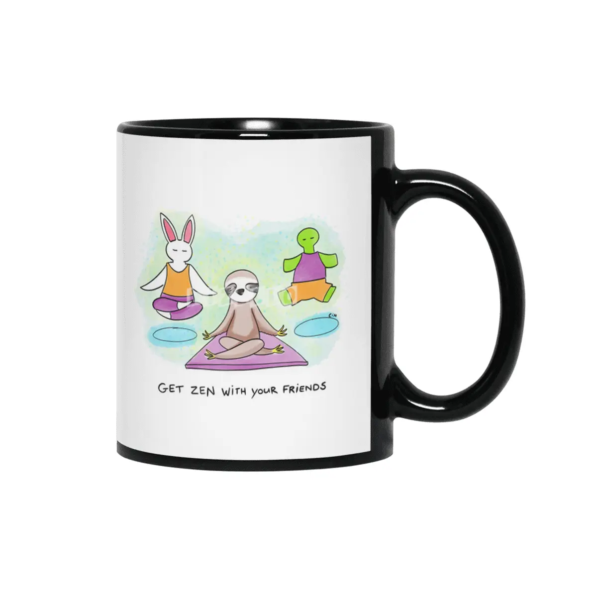 Bunny Daze Yoga - Get Zen With Your Friends Siyah Kupa