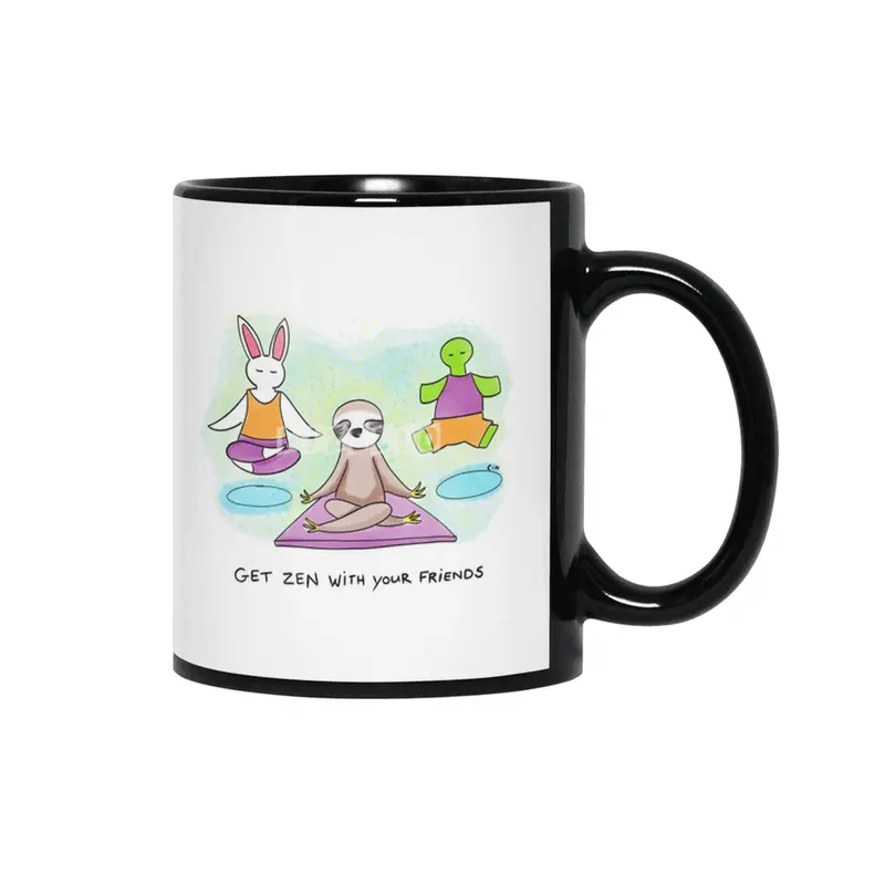 Bunny Daze Yoga - Get Zen With Your Friends Siyah Kupa