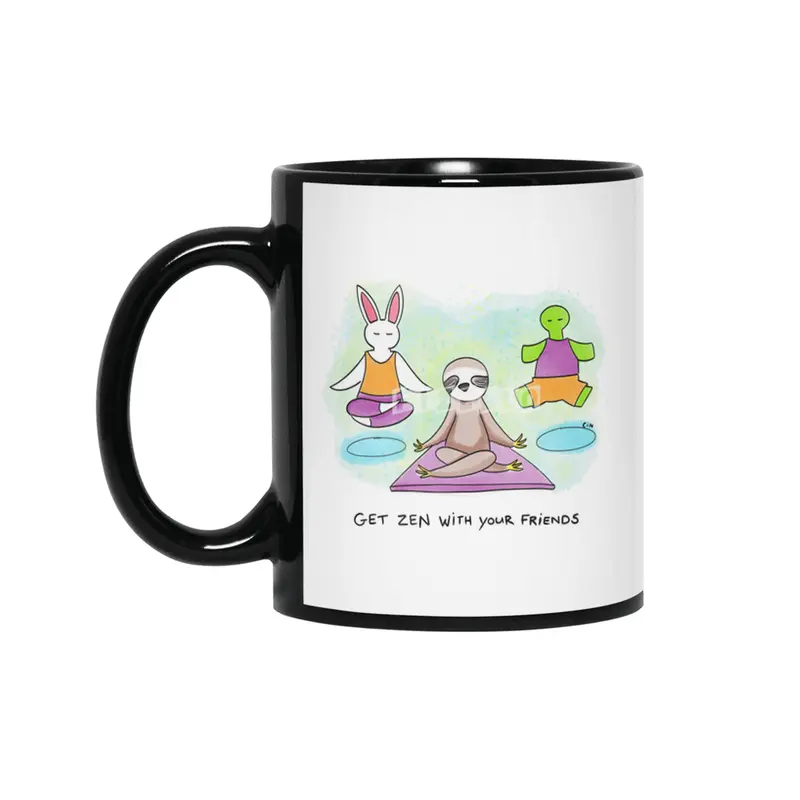 Bunny Daze Yoga - Get Zen With Your Friends Siyah Kupa