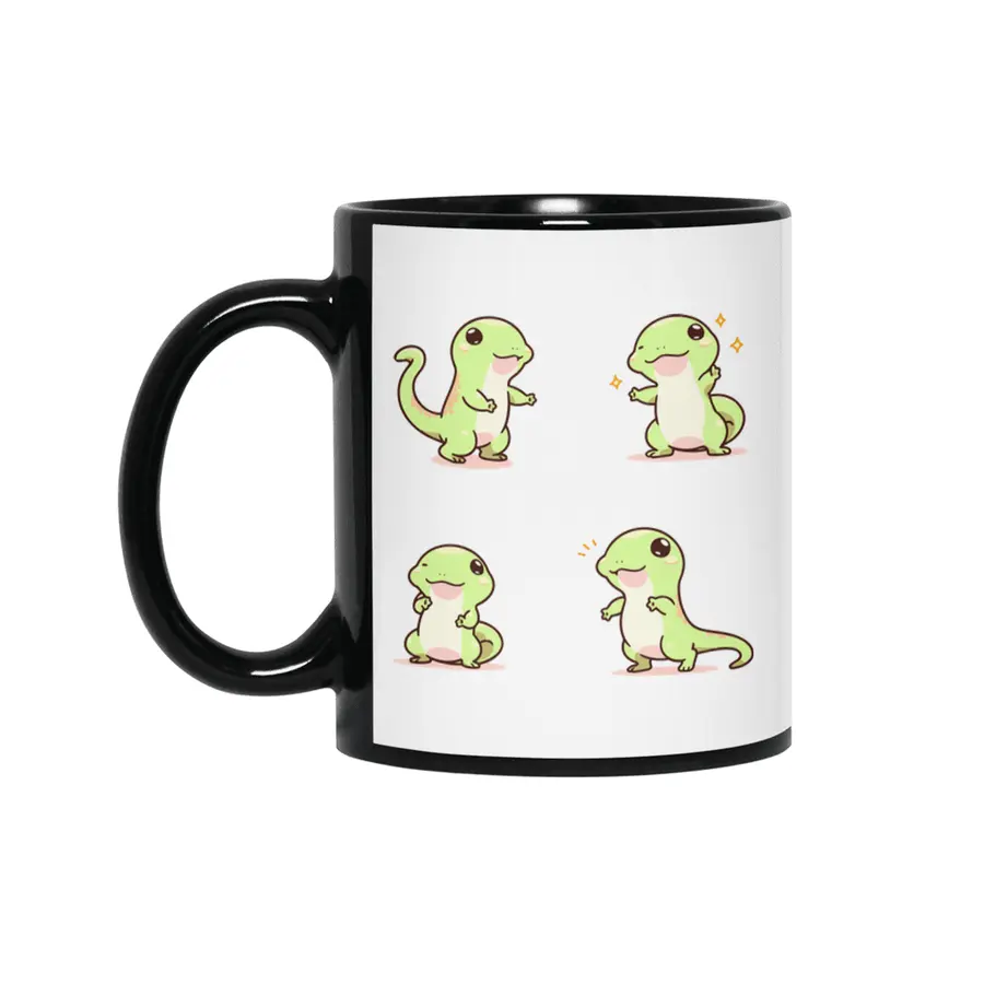 Cute Lizard Siyah Kupa
