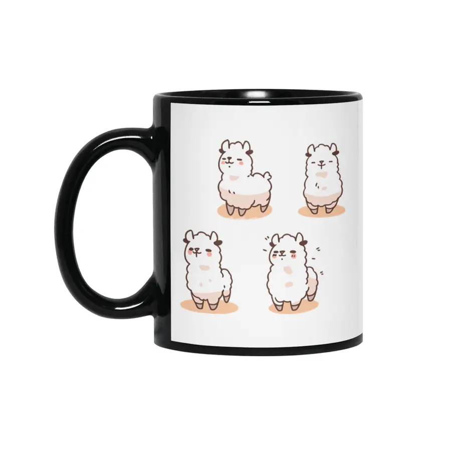 Cute Llama Siyah Kupa