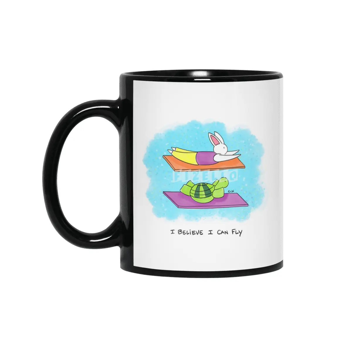 Bunny Daze Yoga - I Believe I Can Fly Siyah Kupa