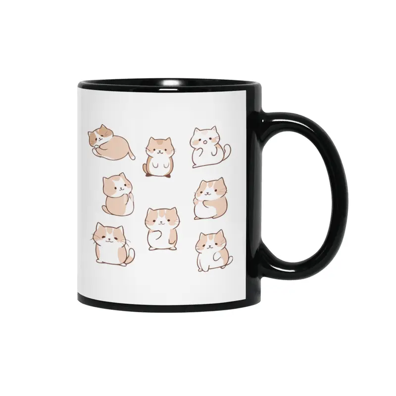 Cute Cat Siyah Kupa
