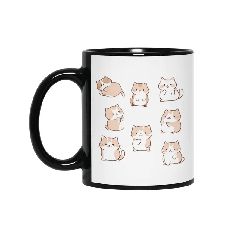 Cute Cat Siyah Kupa