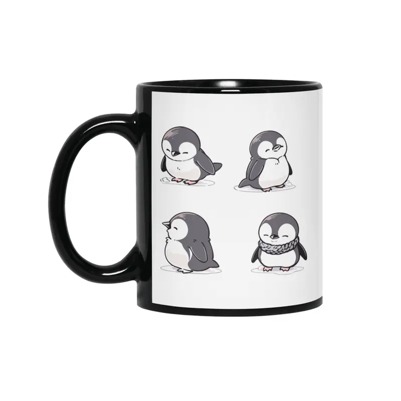 Cute Penguin Siyah Kupa