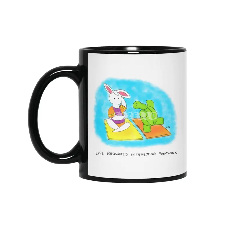 Bunny Daze Yoga - Life Requires Interesting Positions Siyah Kupa