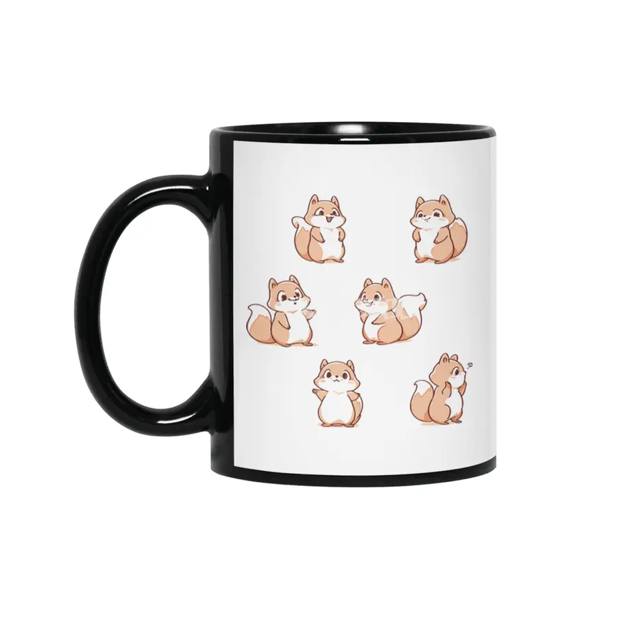 Cute Squirrel Siyah Kupa
